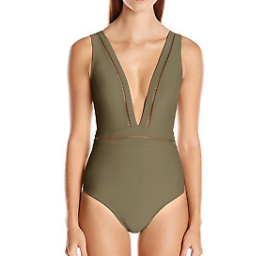 Ted Baker Olive Green One Piece Swimsuit